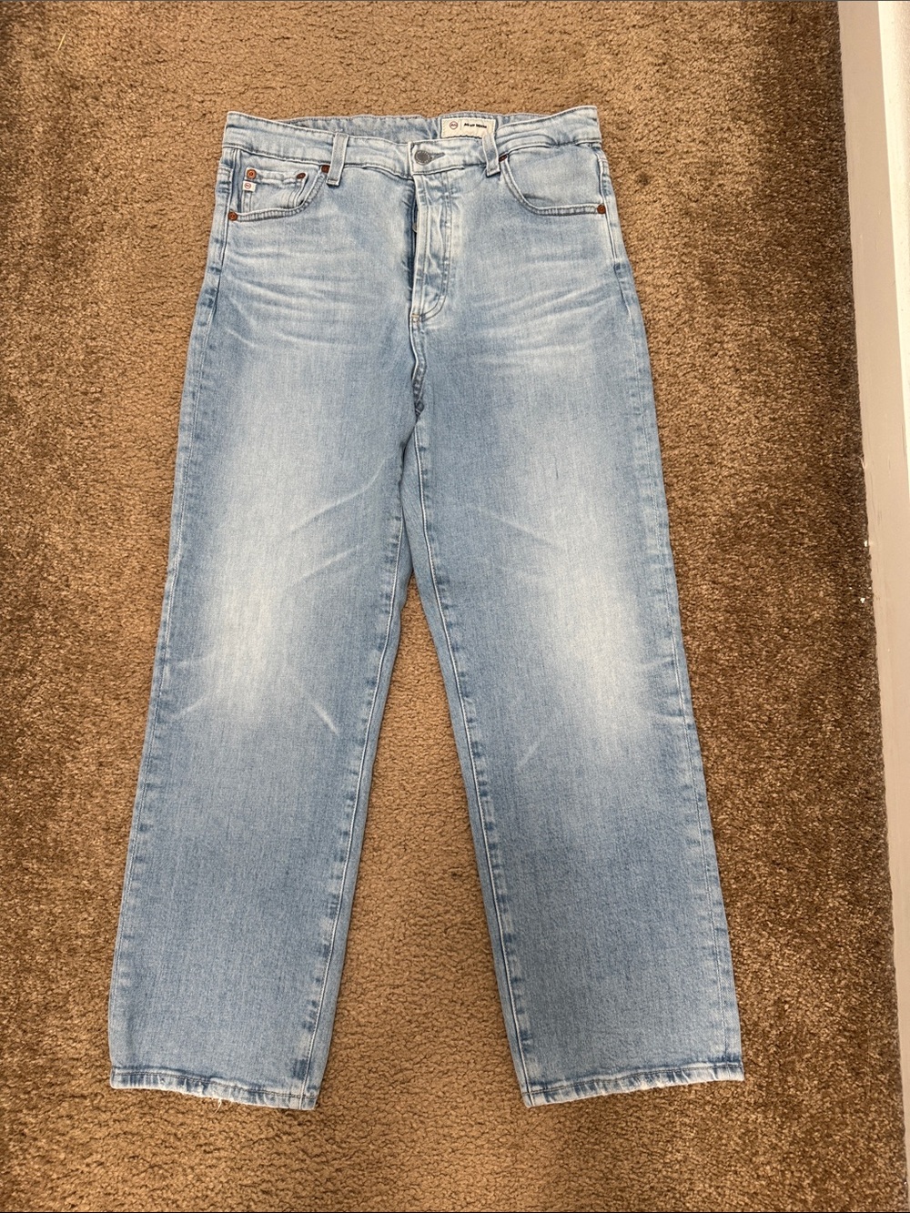Ag Adriano Goldschmied Light Blue Cropped Jeans